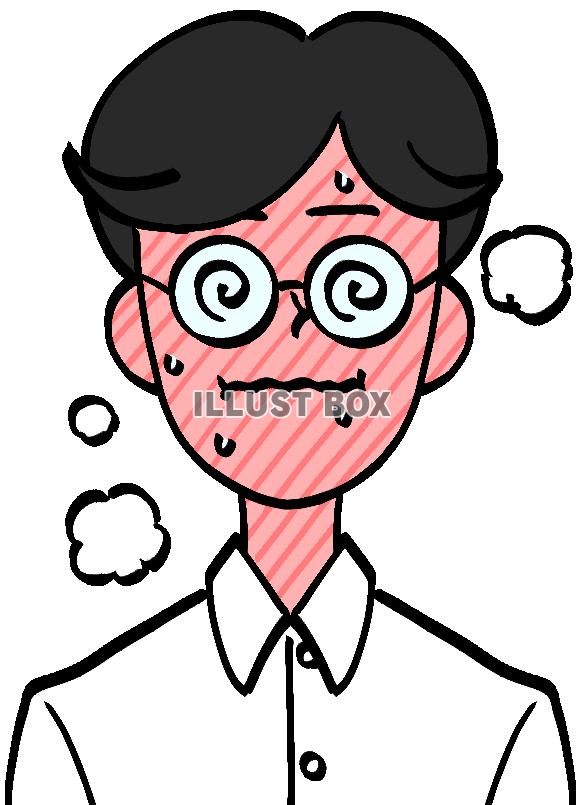 恥ずかしい七三分けの男性