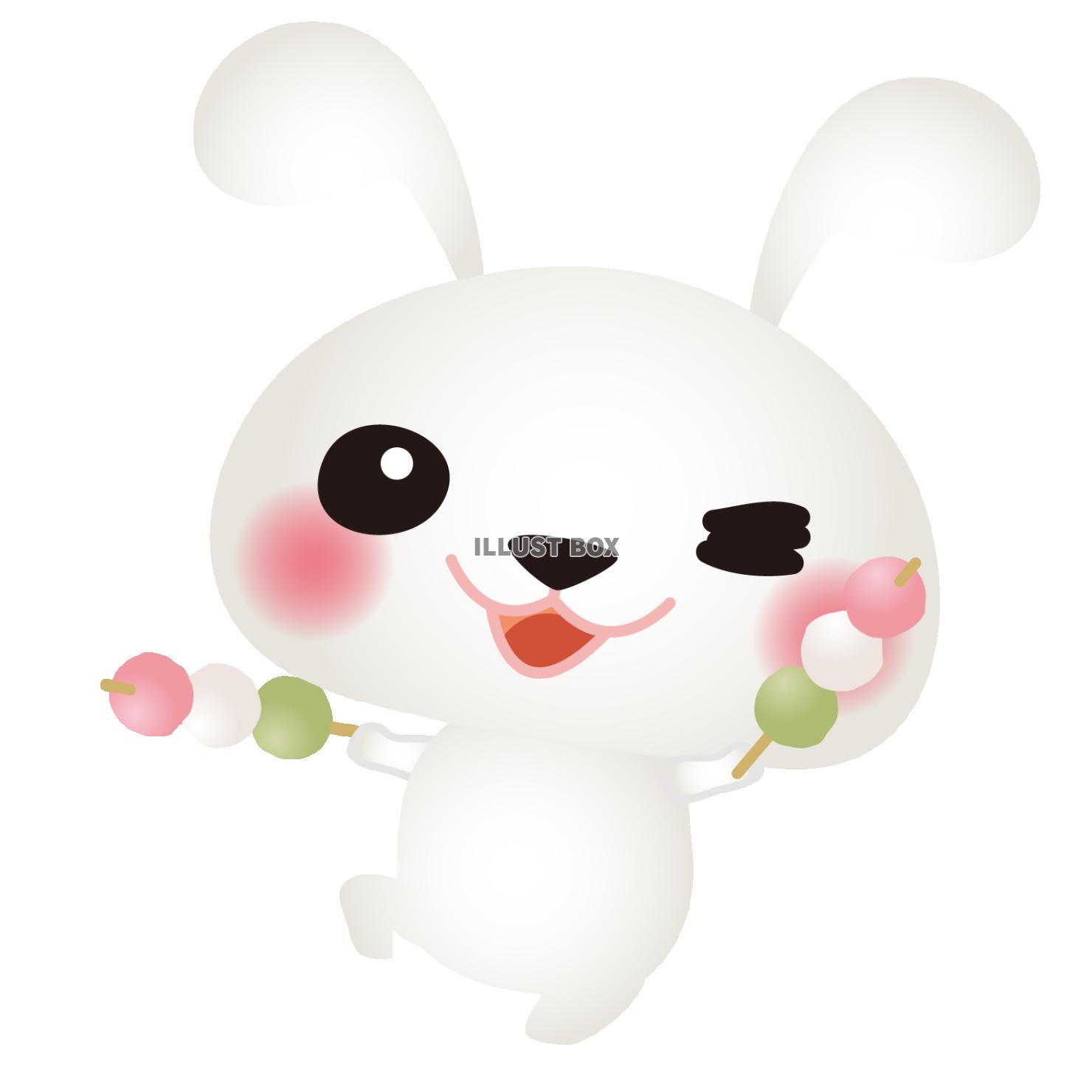 白うさぎ3色お団子