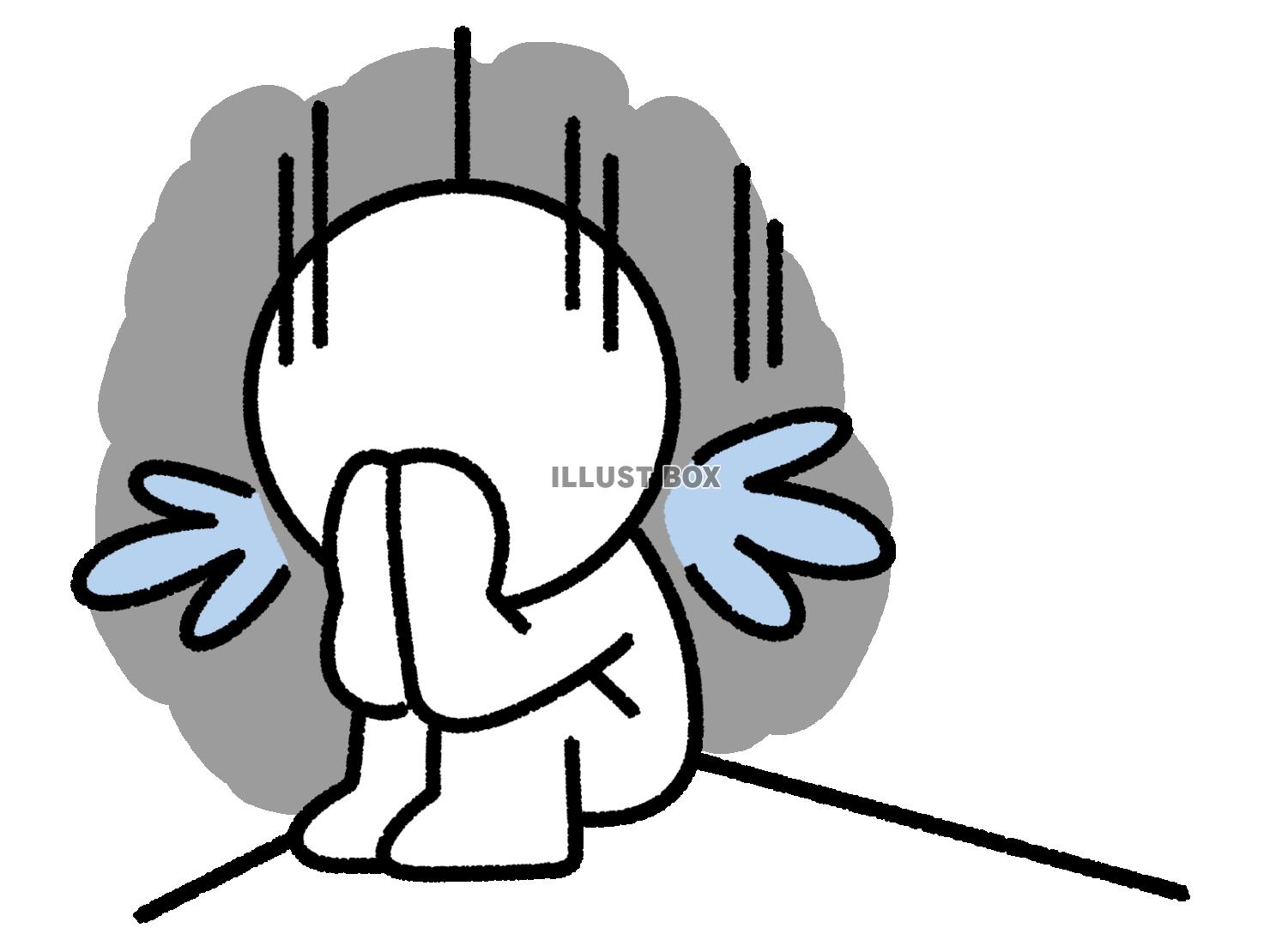 隅で泣く棒人間