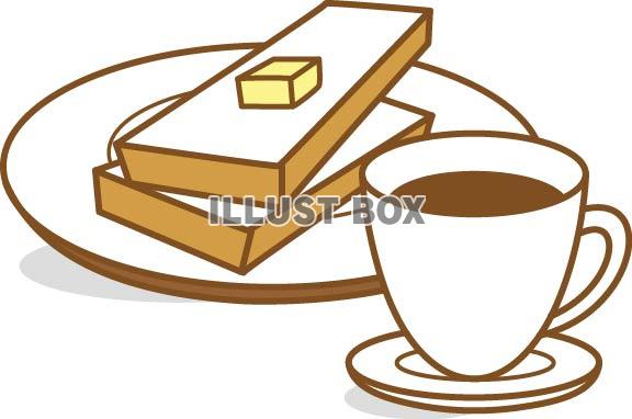 食パンとホットコーヒー