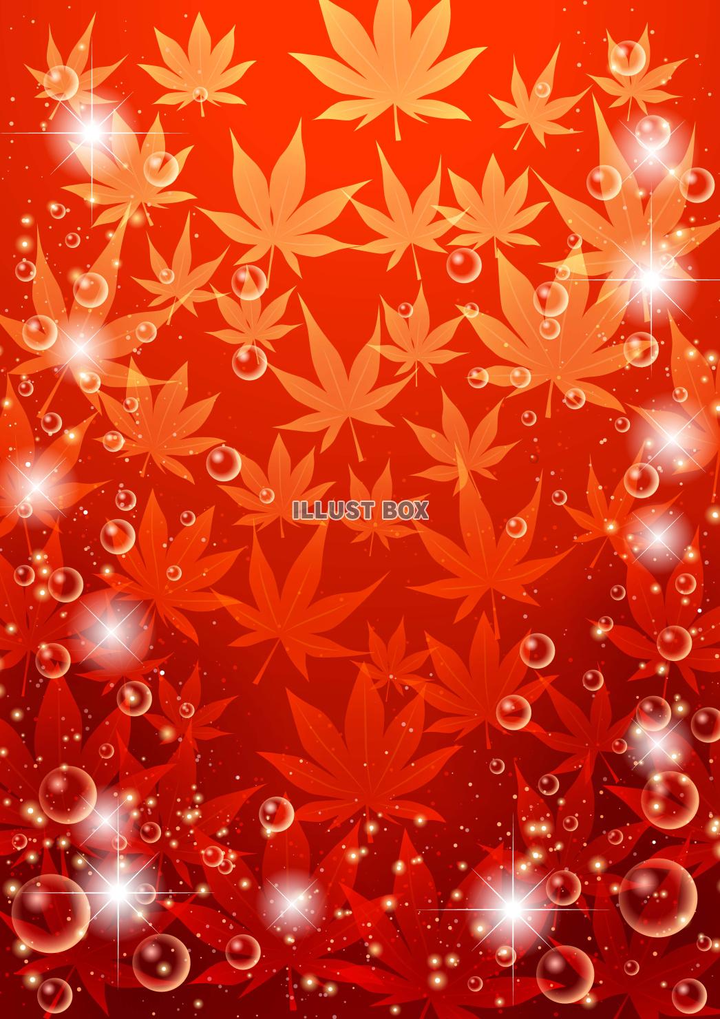 紅葉水中ショー・背景・赤・和風・泡・縦