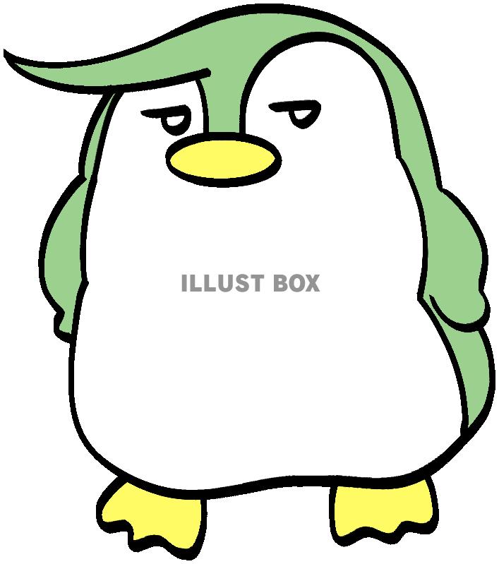 ジトっと見てくる緑ペンギン