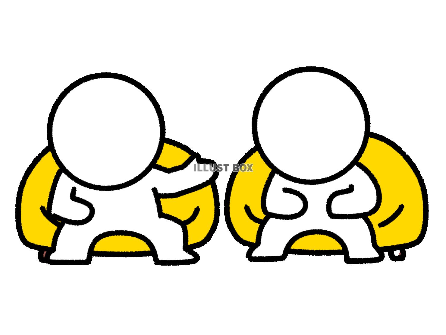 ソファに座りながら話をする棒人間