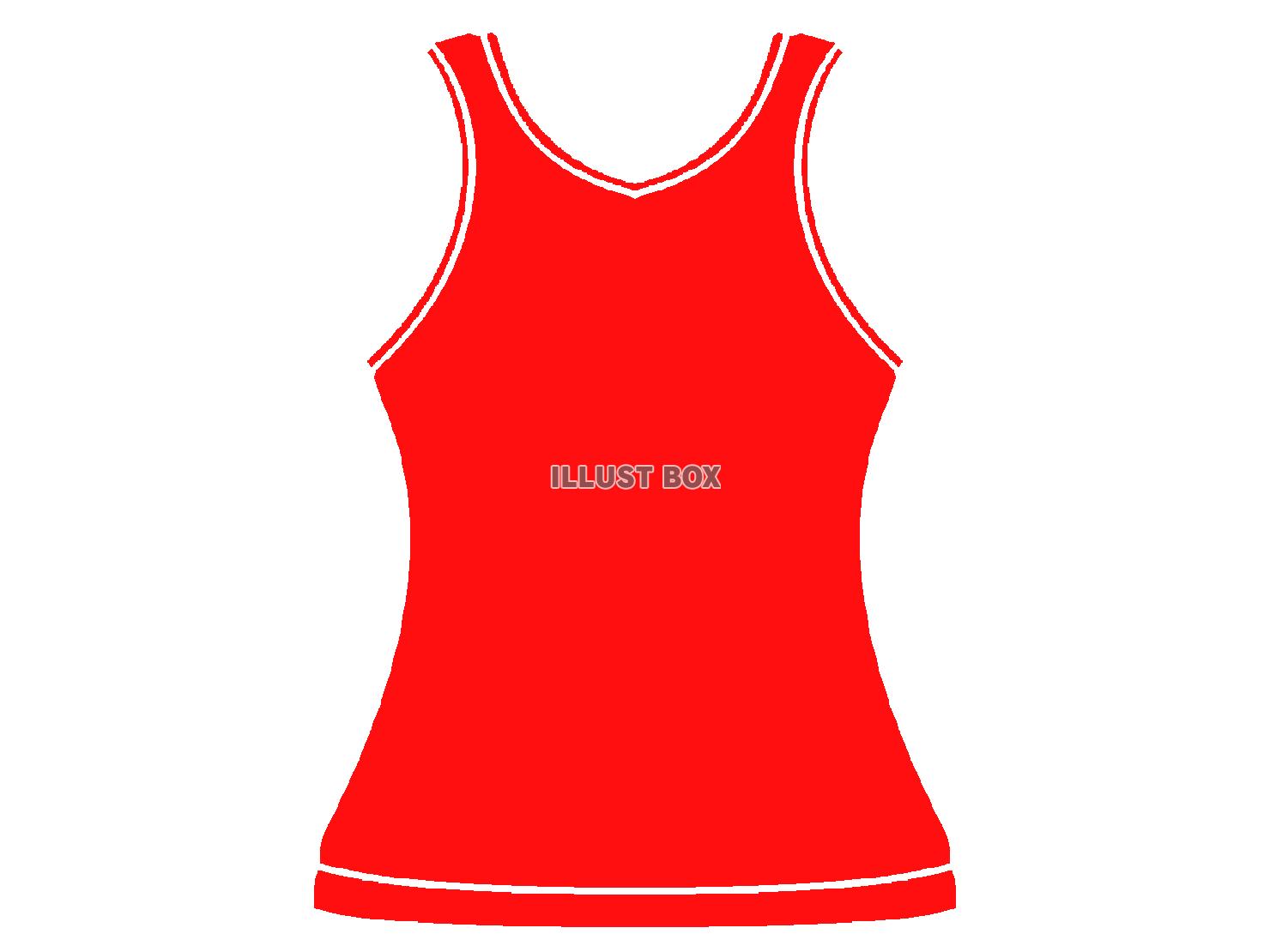 赤色のランニングシャツのシルエット
