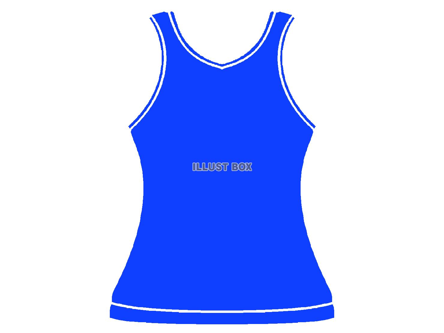 青色のランニングシャツのシルエット