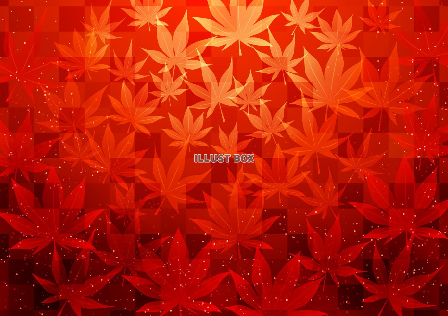 紅葉水中ショー・秋・背景・赤・泡・市松模様・横