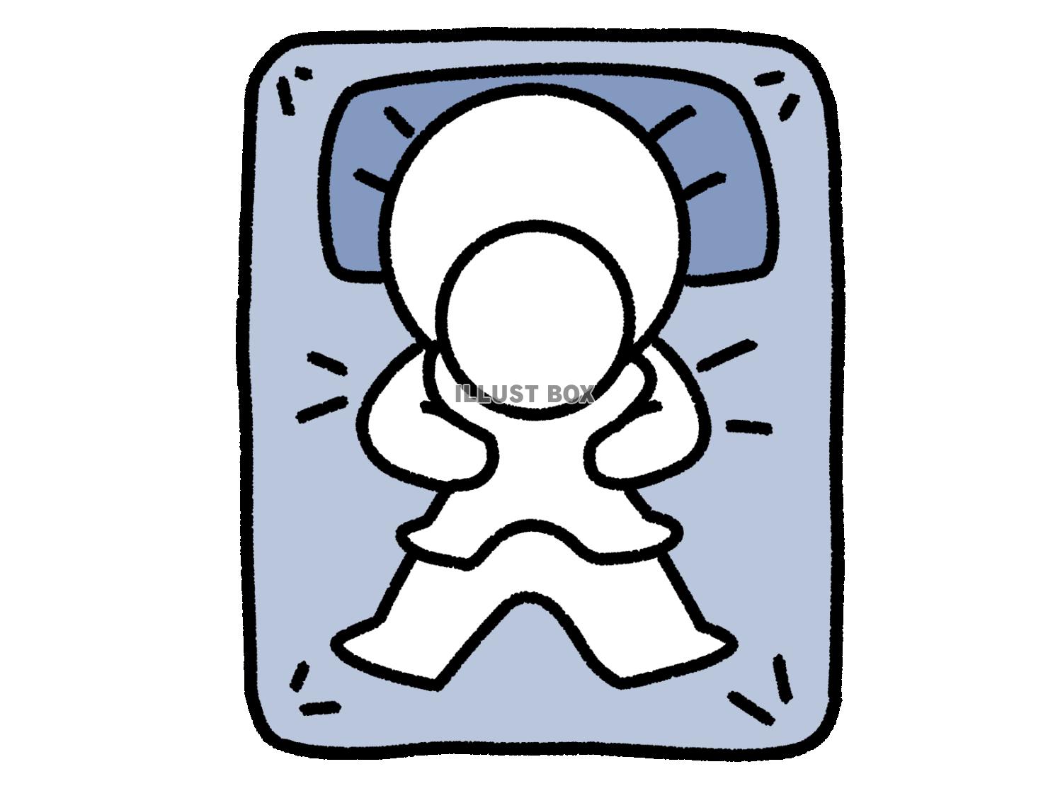 子供を乗せて寝る棒人間