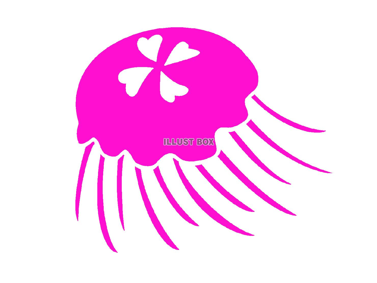 紫色のミズクラゲのシルエット