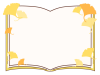 本とイチョウのフレームイラスト