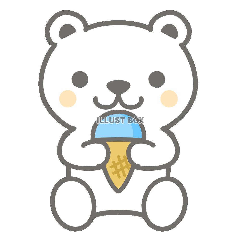 アイスを持ったシロクマ　透過png