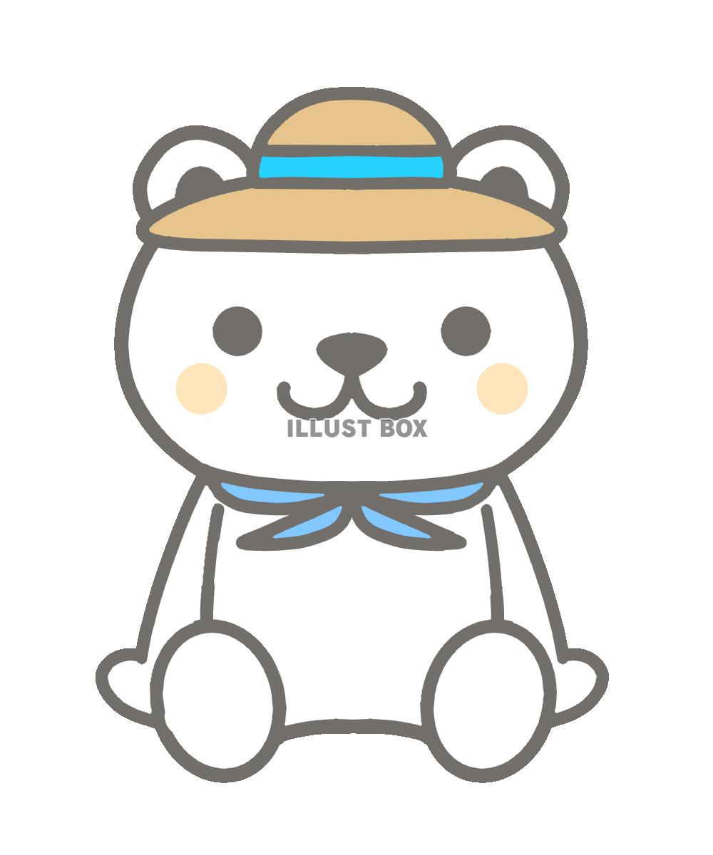 麦わら帽子シロクマ　透過png