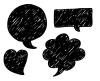 手書き風の吹き出しセット（黒）