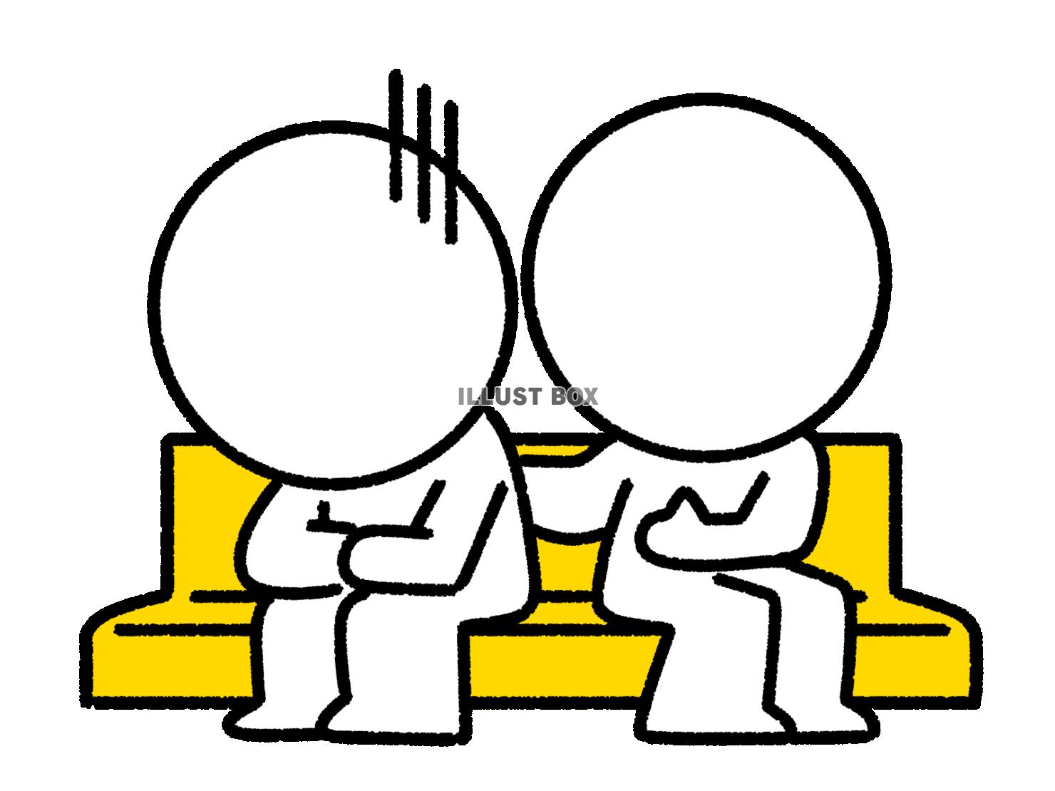 落ち込む人を慰める棒人間