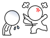 オーバーアクションで怒る棒人間