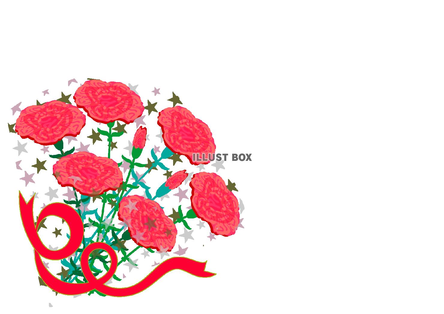 カーネーションの花束の母の日のイラスト