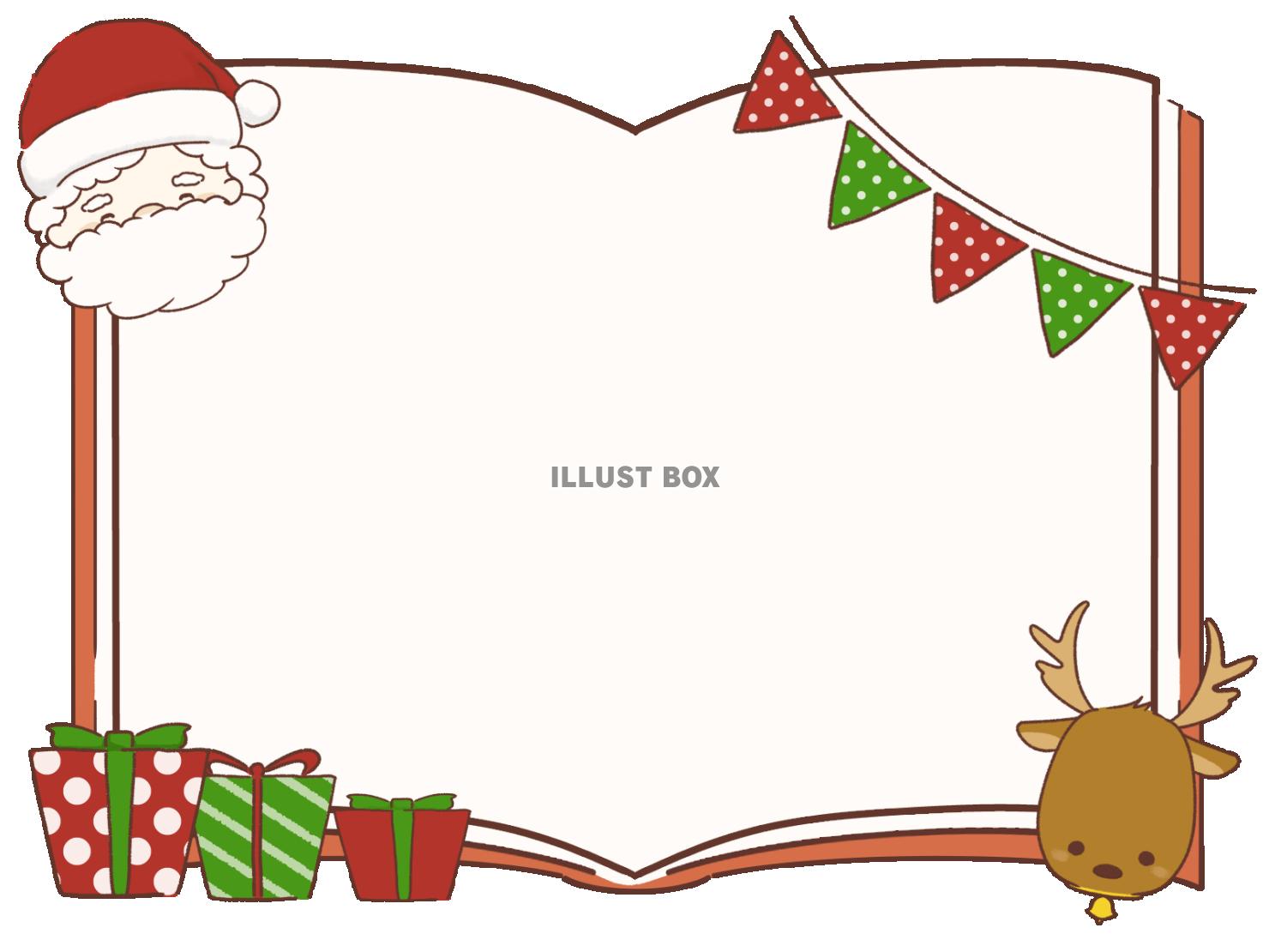 赤い本のフレーム　クリスマス
