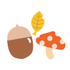 どんぐりやきのこ　透過png