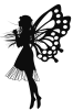 シルエット　妖精１（透過PNG）