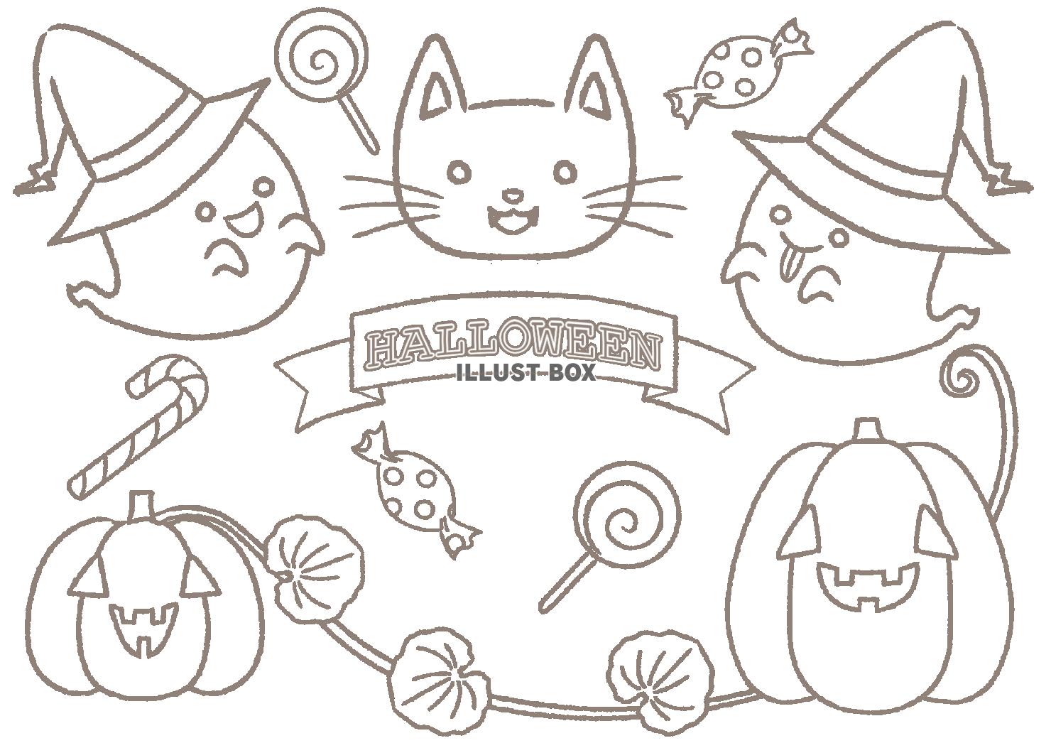 ハロウィンの塗り絵