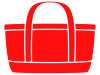 赤色のマイバッグのシルエット