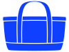 青色のマイバッグのシルエット