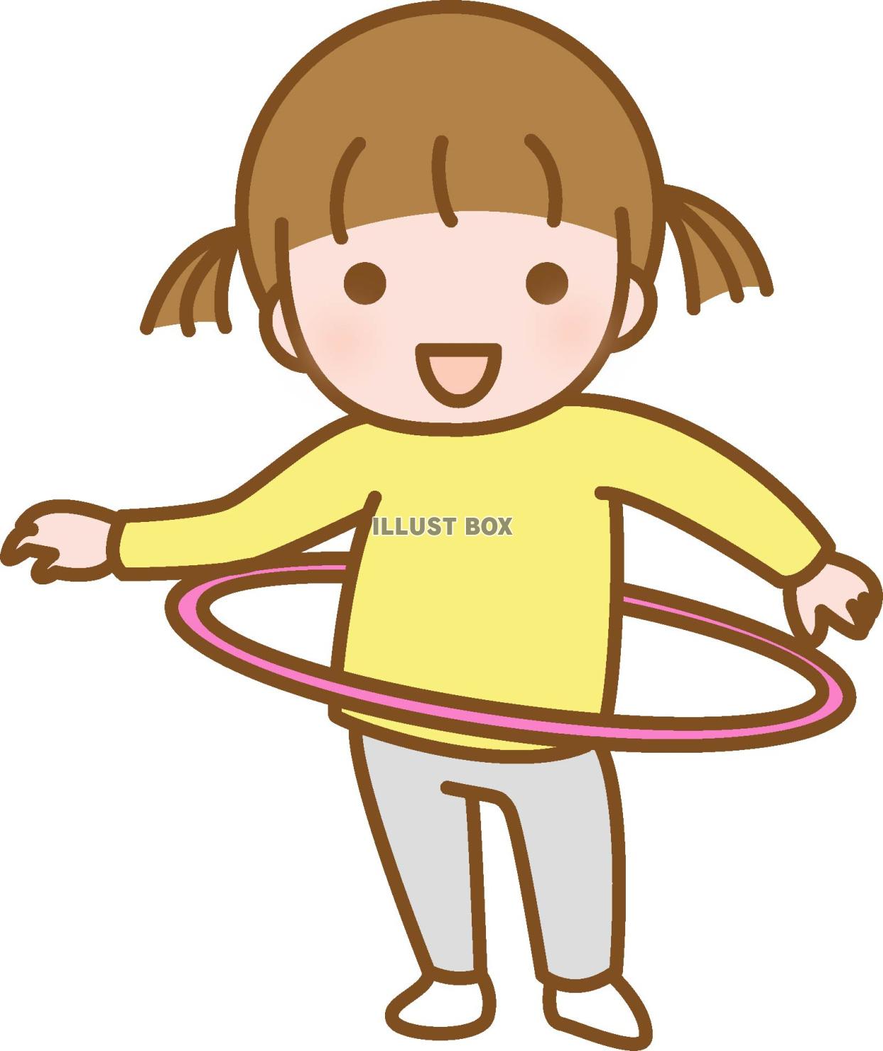 フラフープで遊ぶ子ども