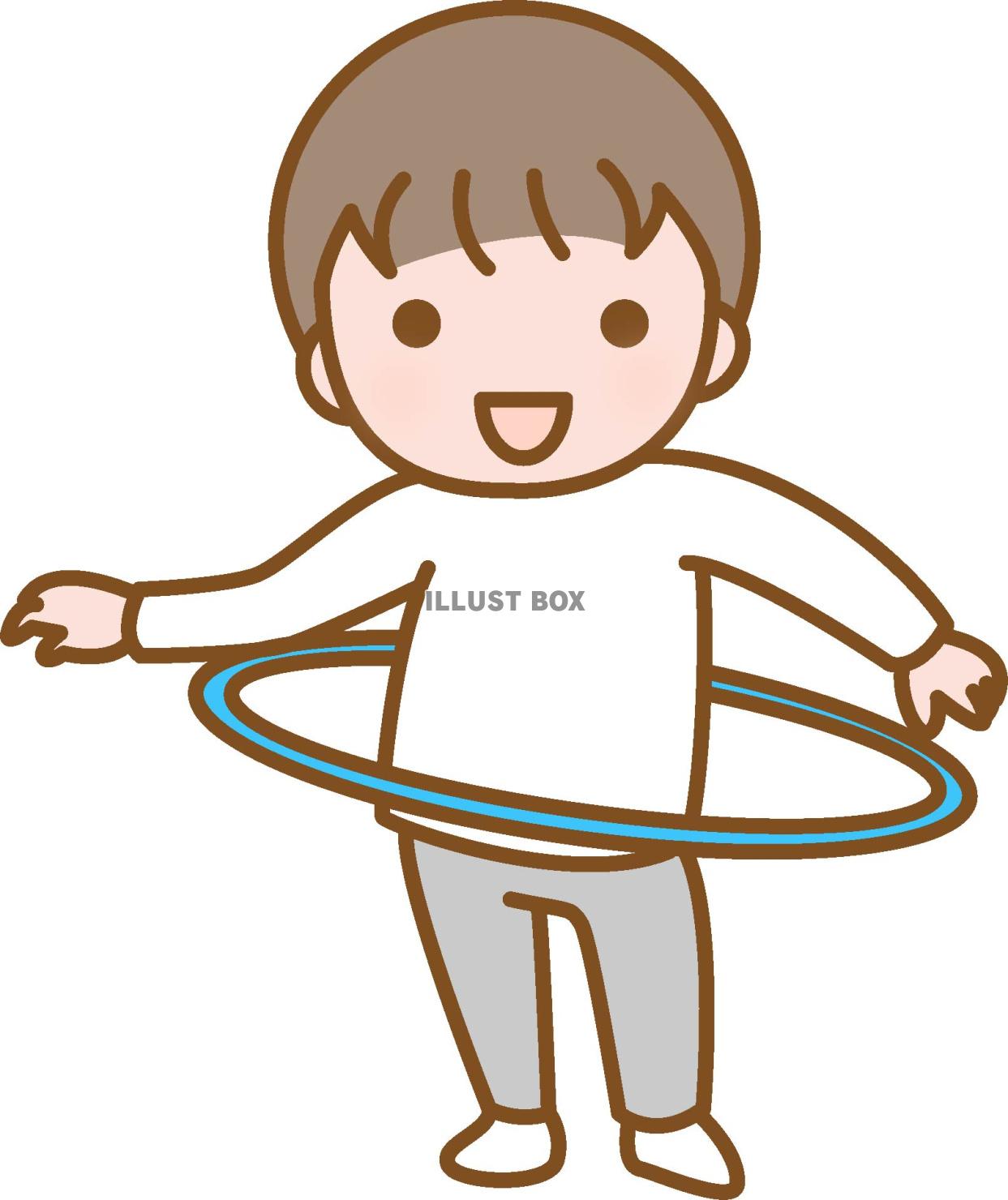 フラフープで遊ぶ男の子