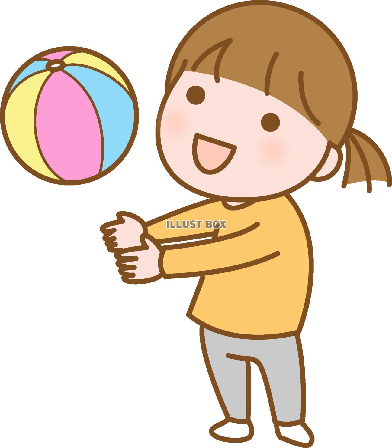 ボール遊びをする子ども