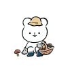 きのこをとるくま