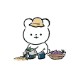 いもほりをするくま