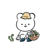 山菜をとるくま