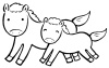 筆絵の馬の親子１