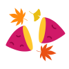 焼き芋と紅葉　透過png