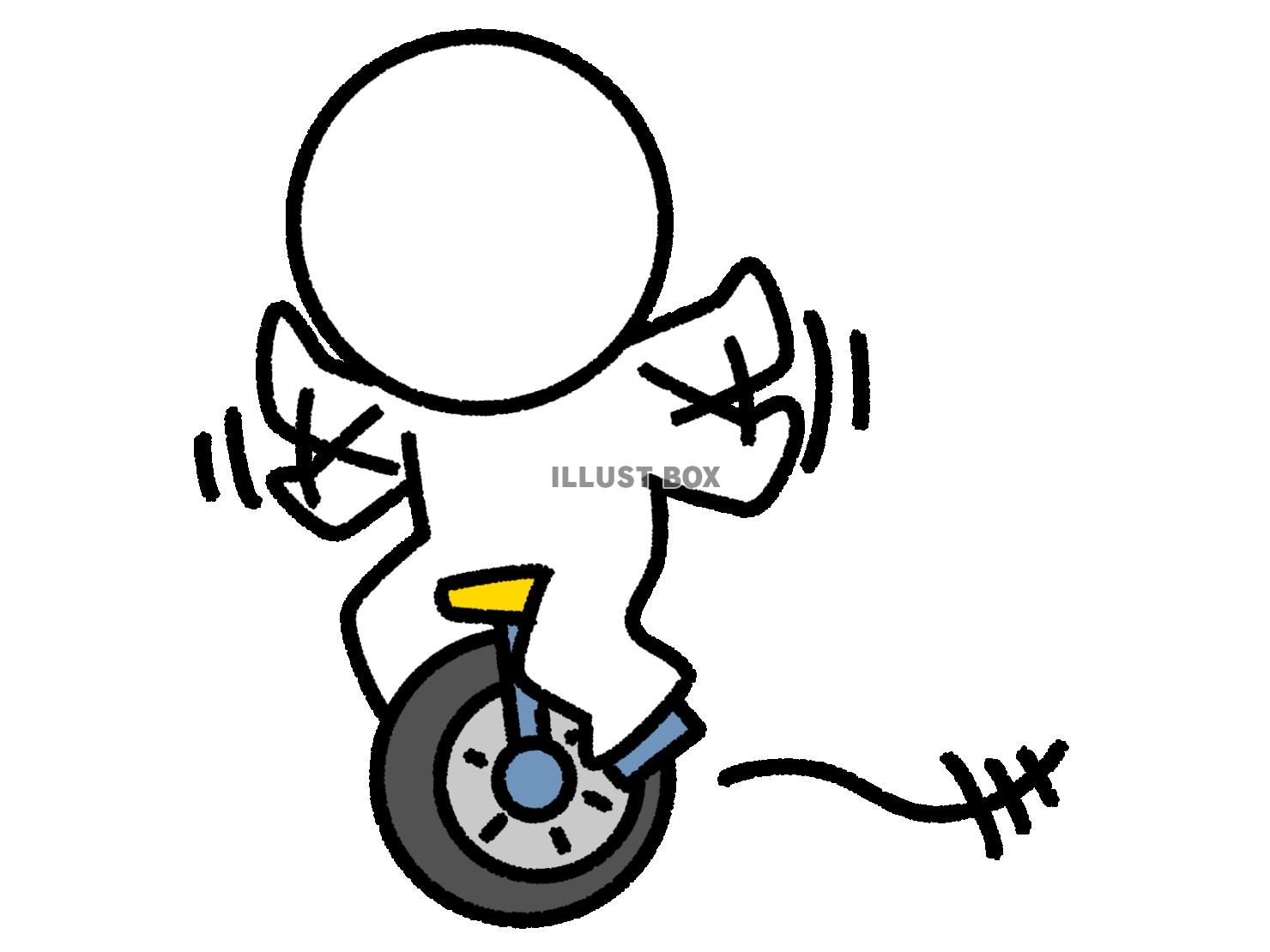 一輪車に乗る棒人間