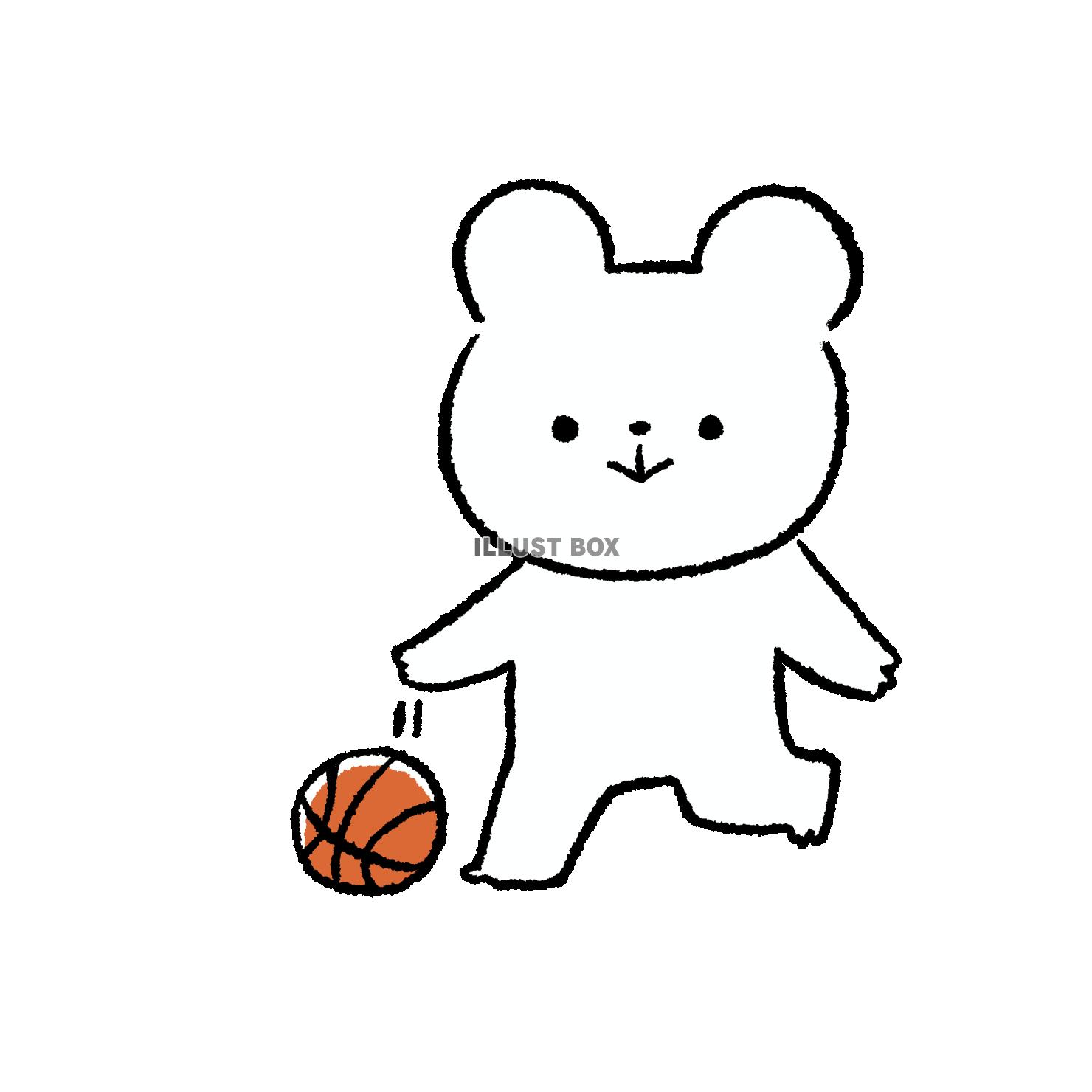 バスケをするくま