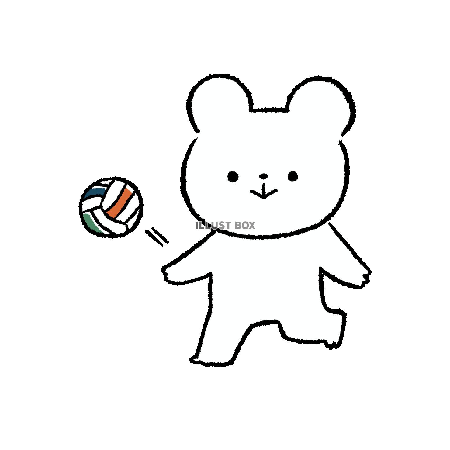 バレーボールをするくま