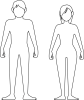 人間の男女の身体アウトライン