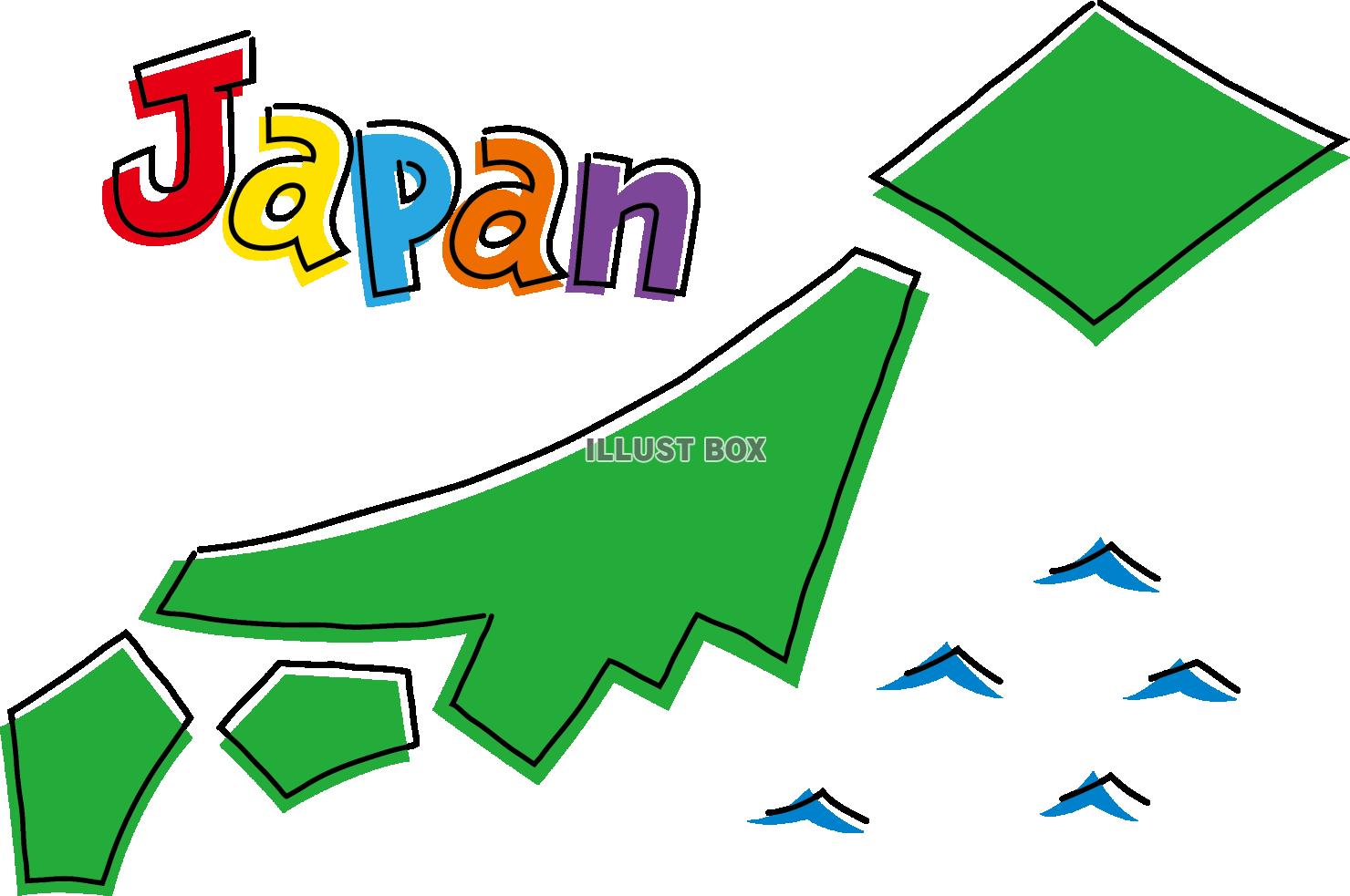 手描き風のシンプルな線画の日本列島