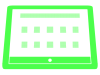 緑色のタブレット端末のシルエット