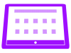 紫色のタブレット端末のシルエット