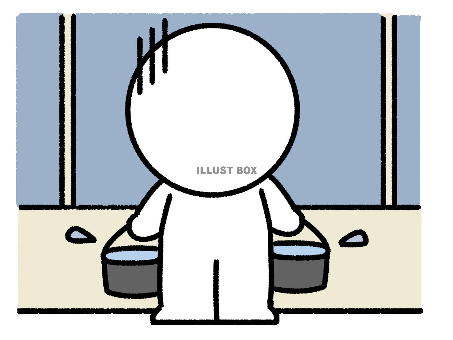 廊下に立たされる棒人間