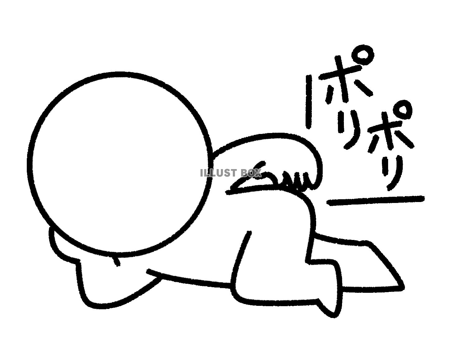 横になってお尻を掻く棒人間