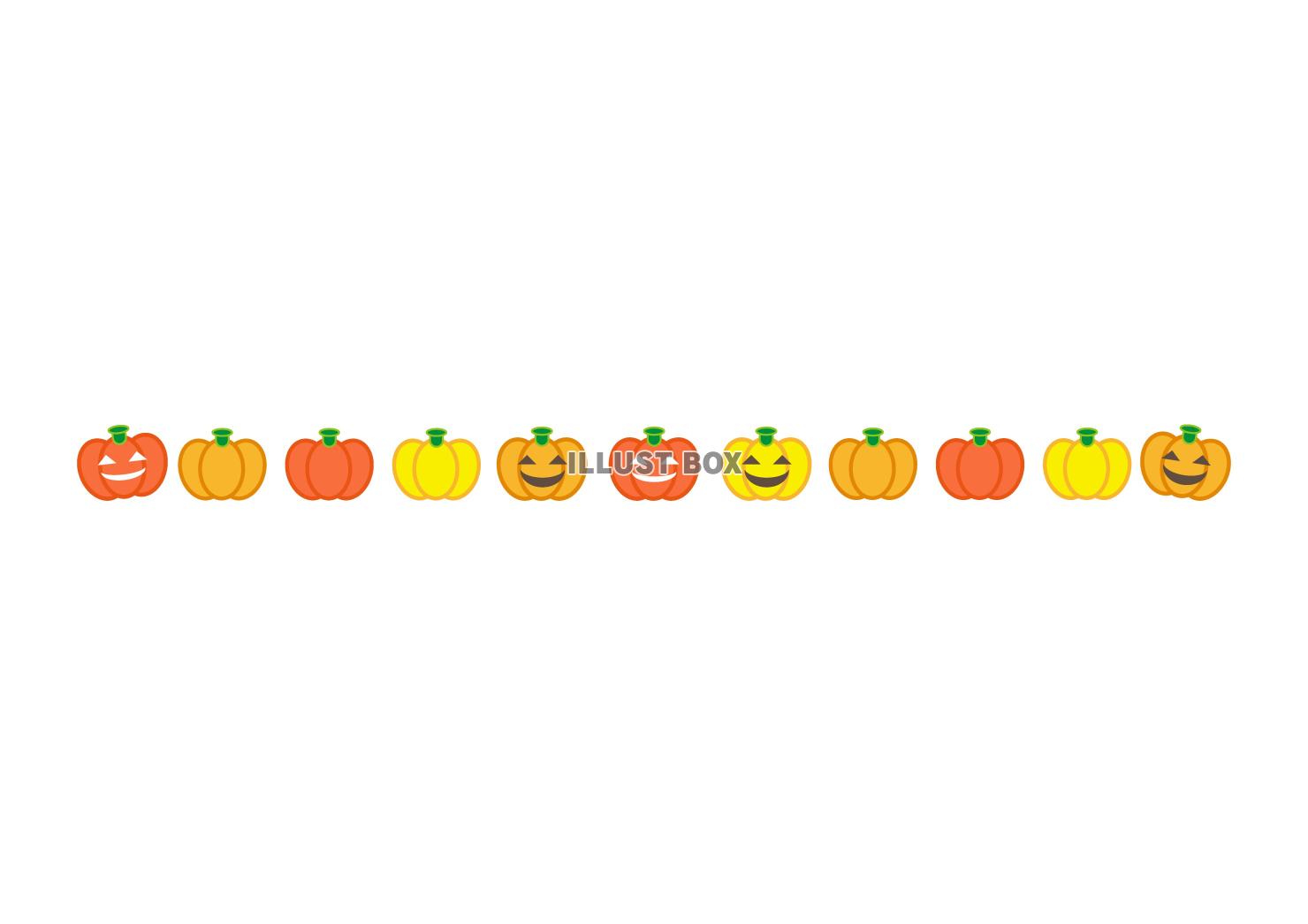 ハロウィンのカボチャのお化けのライン素材