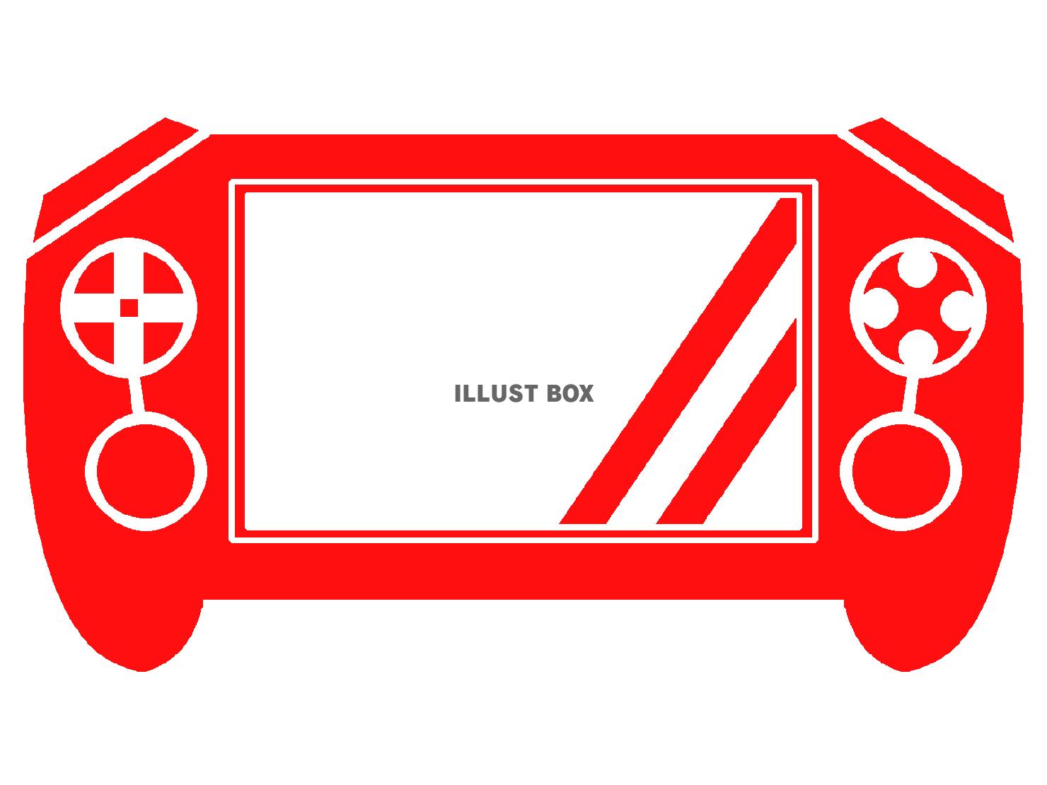 赤色の携帯ゲーム機のシルエット