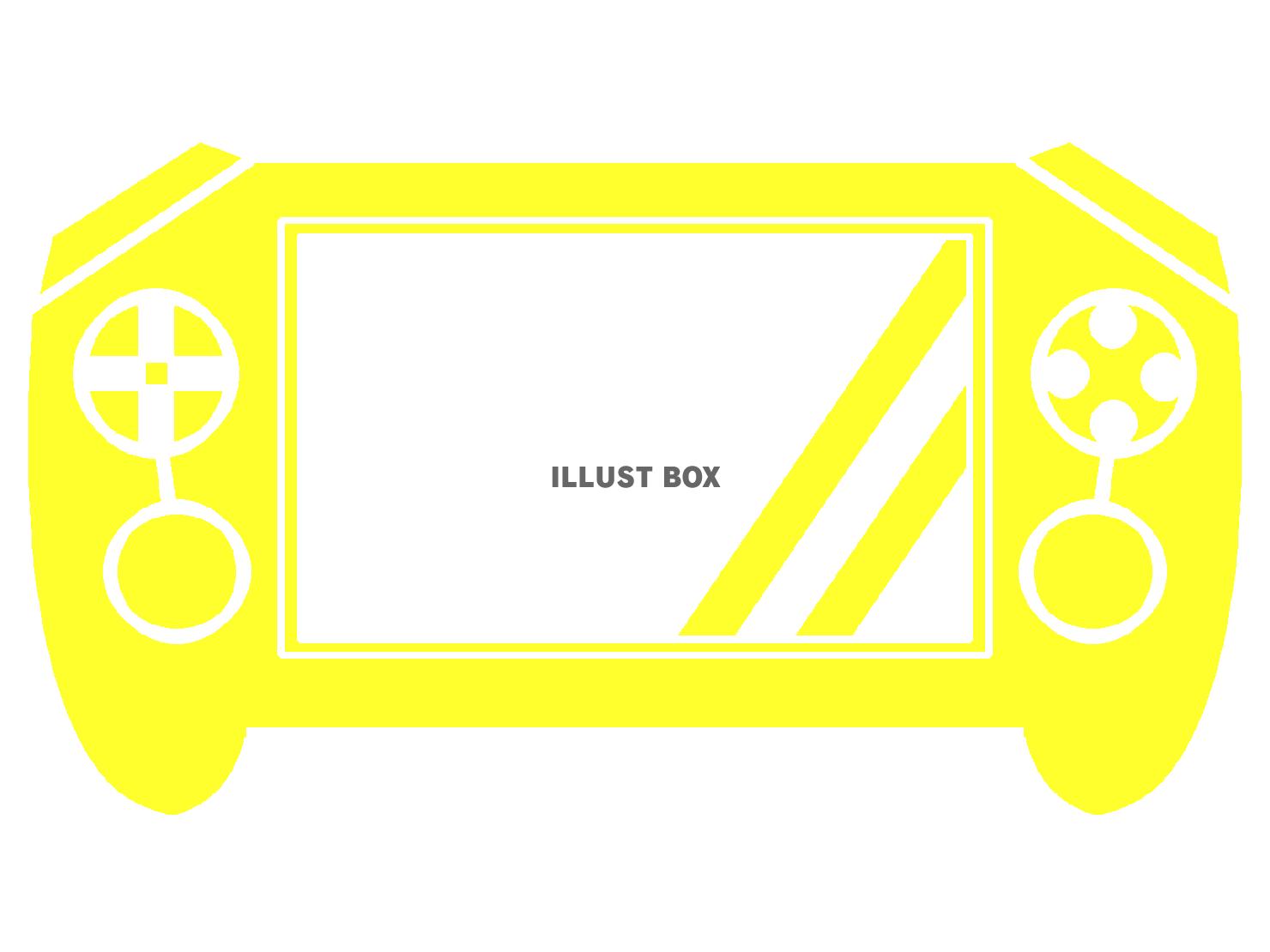 黄色の携帯ゲーム機のシルエット