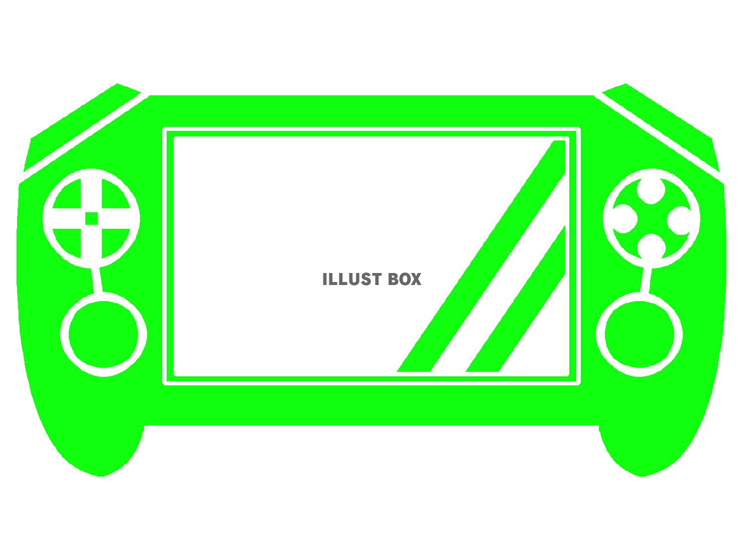 緑色の携帯ゲーム機のシルエット