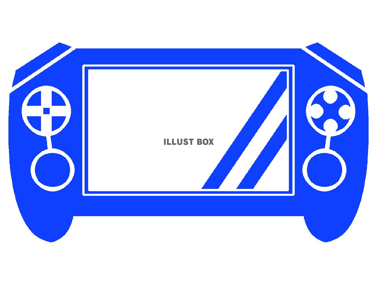青色の携帯ゲーム機のシルエット