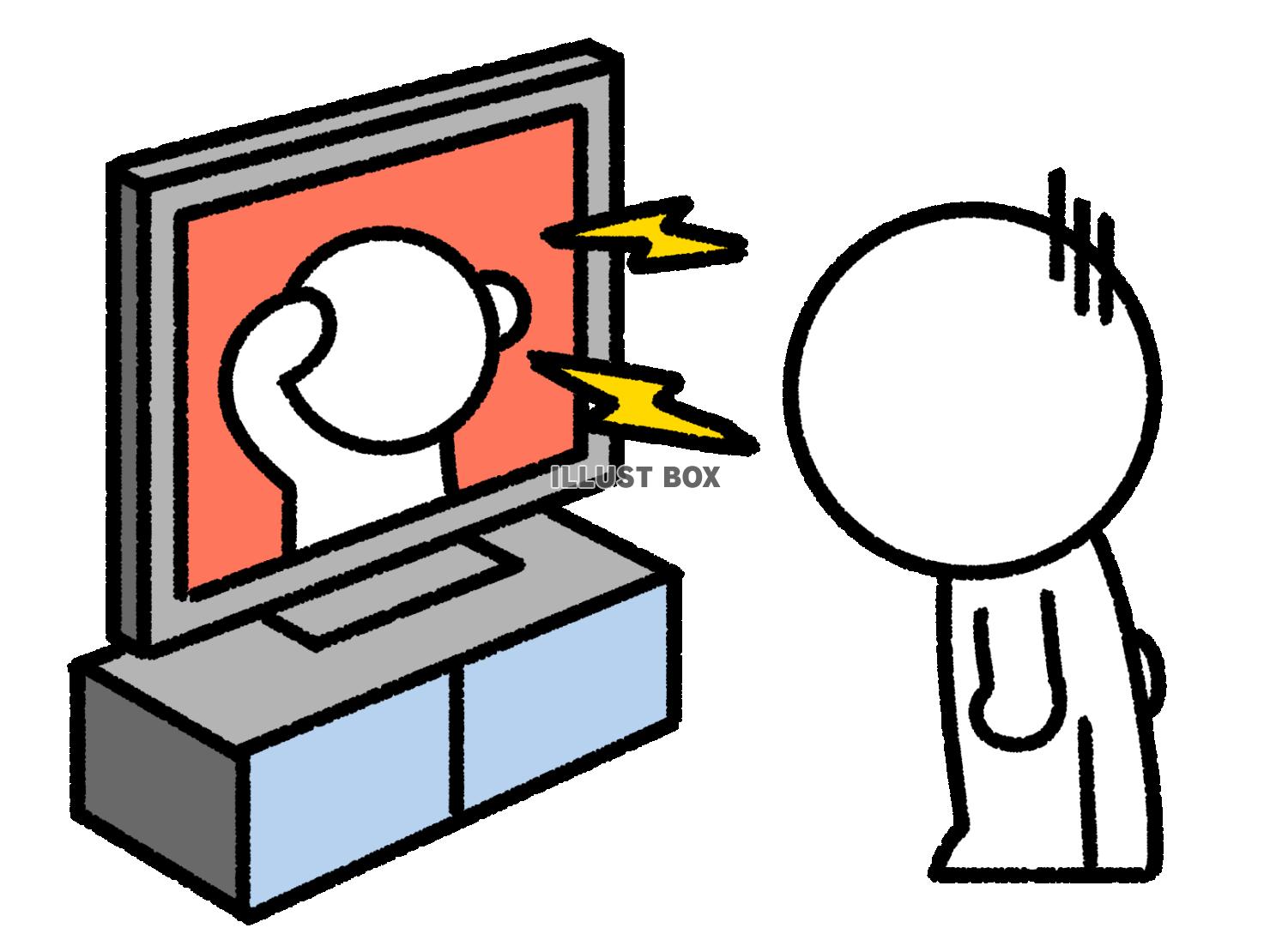 テレビの中に人に洗脳される棒人間