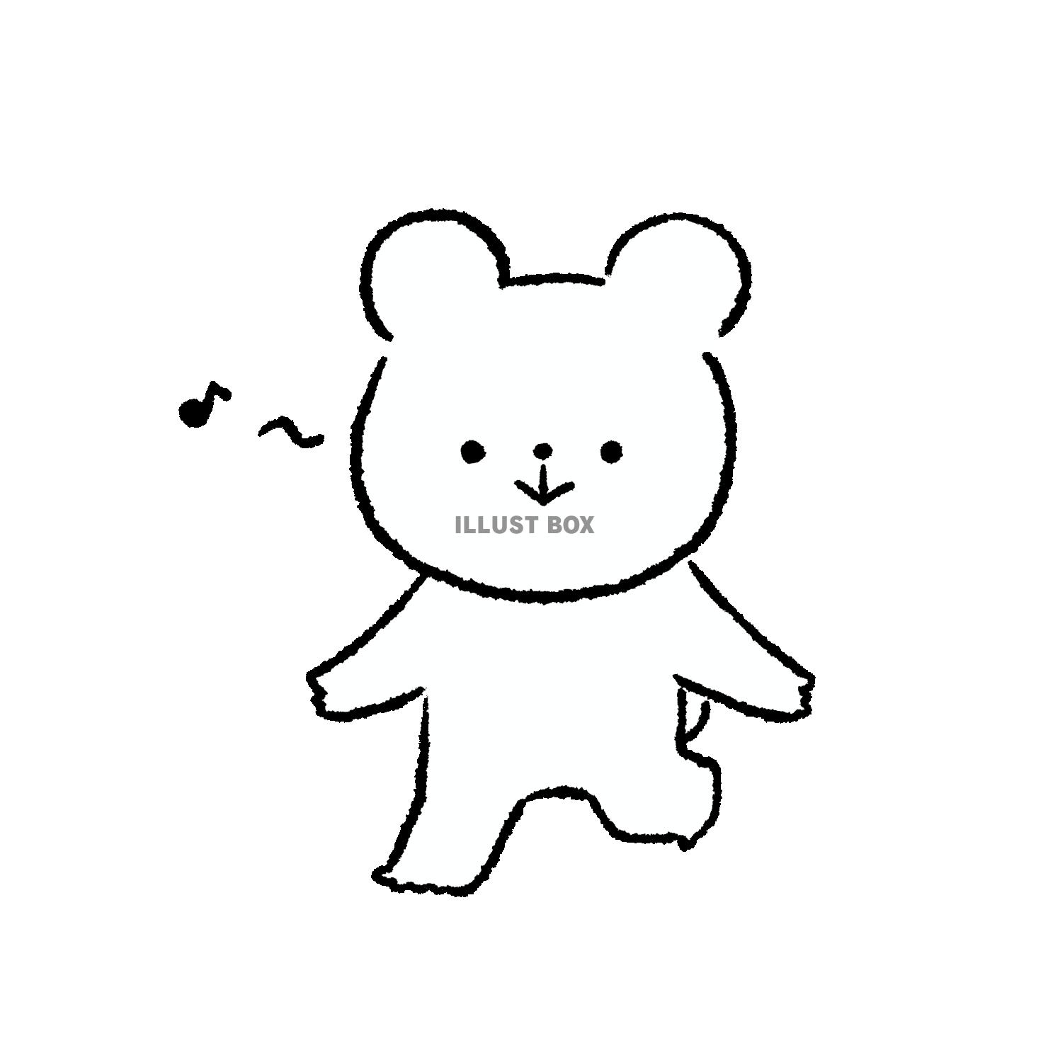 移動しながら鼻歌を歌うくま