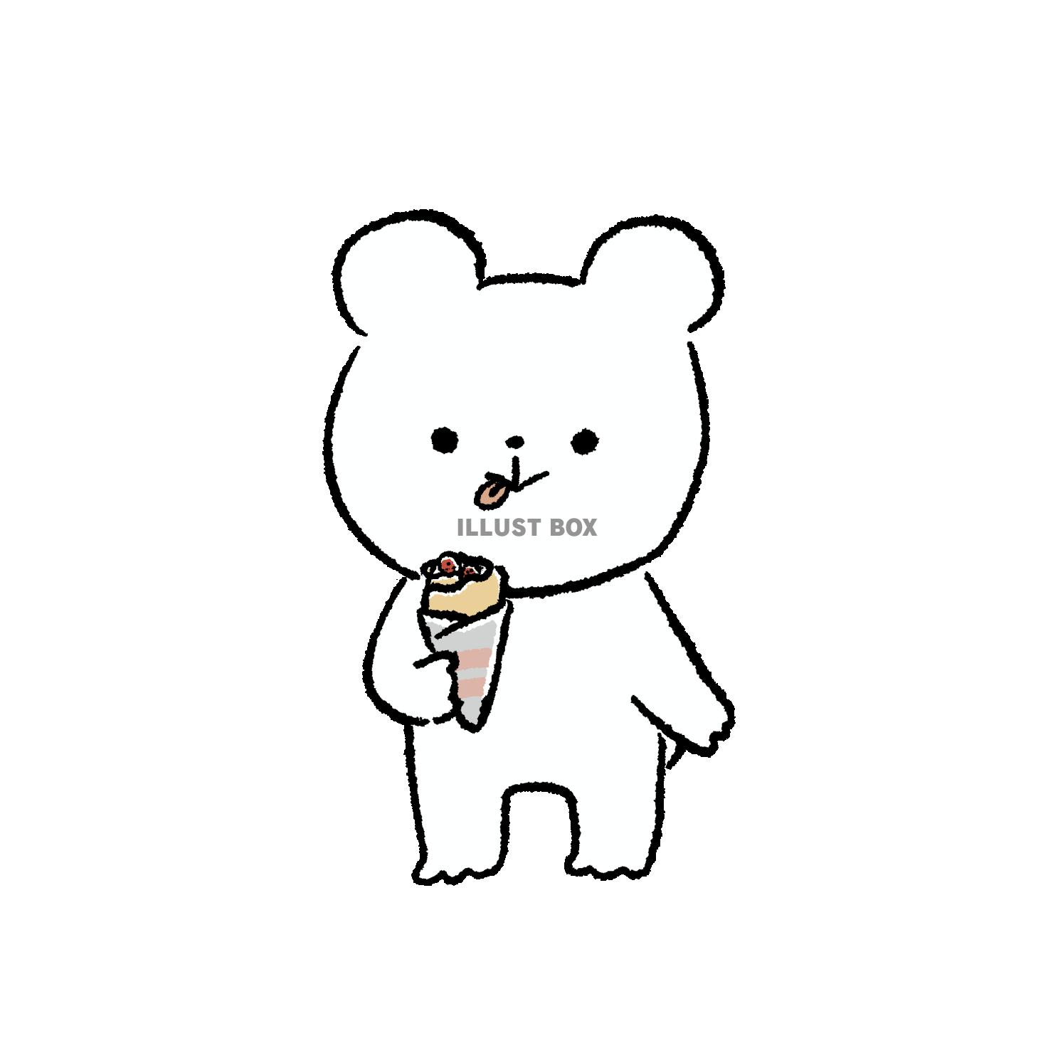 クレープを食べるくま
